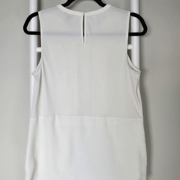 Ann Taylor Pleated Sleeveless Cream Blouse Top - Picture 4 of 6